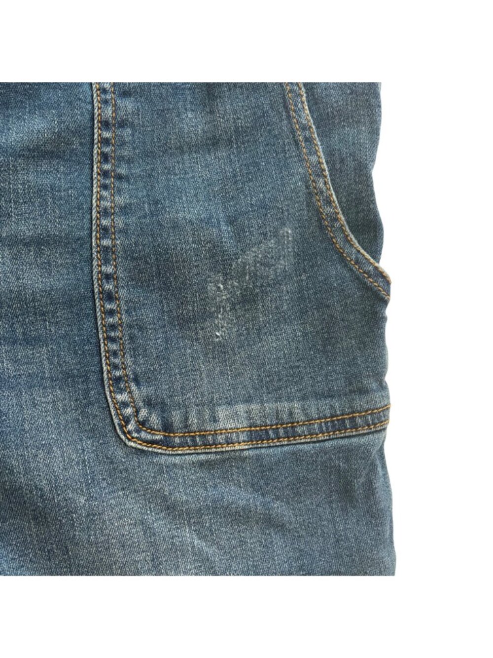 Indigo Blue 90's Style Distressed Navy Denim Y2K Dungarees Streetwear Overalls L - Picture 7 of 14